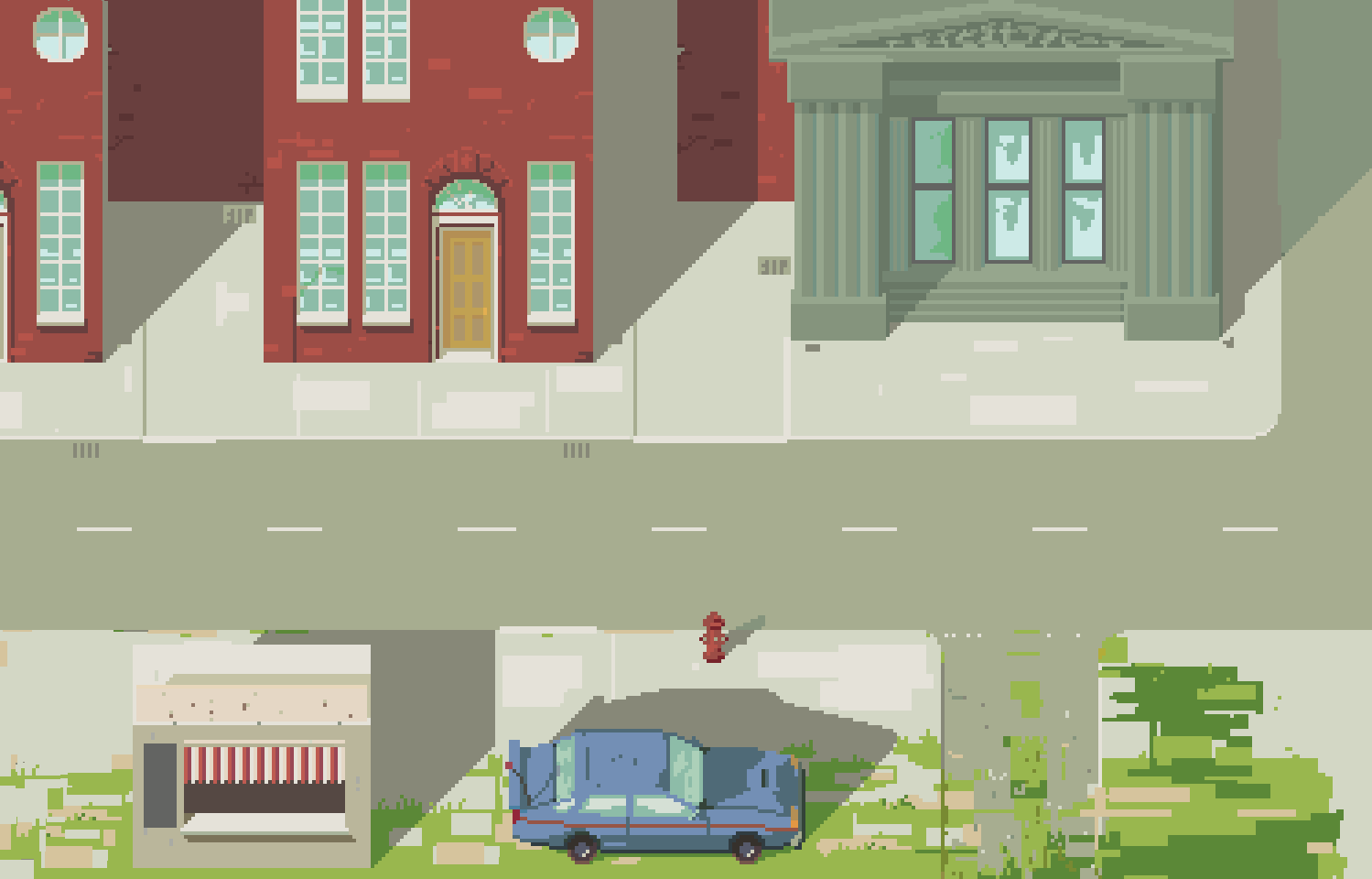 Street environment pixel art, conspiracy game jam may 2015