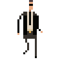 MiB agent walking right, pixel art animation, conspiracy game jam may 2015 by Darren Kearney